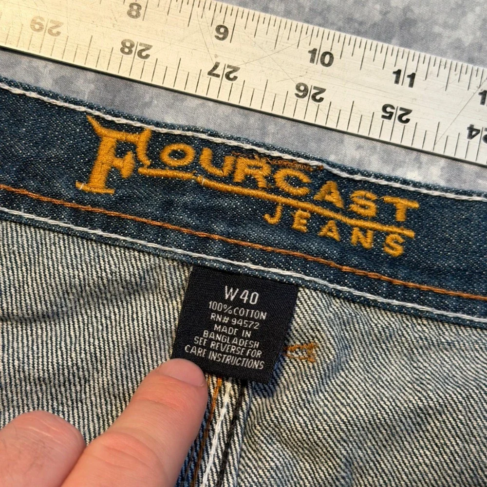 Fourcast Denim Mens Blue Jean Shorts Size 40 Dark‎ Wash Relaxed Fit Cotton